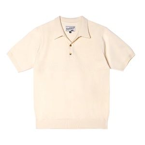 NWT BOGEY BOYS WOVEN POLO - CREAM SIZE L